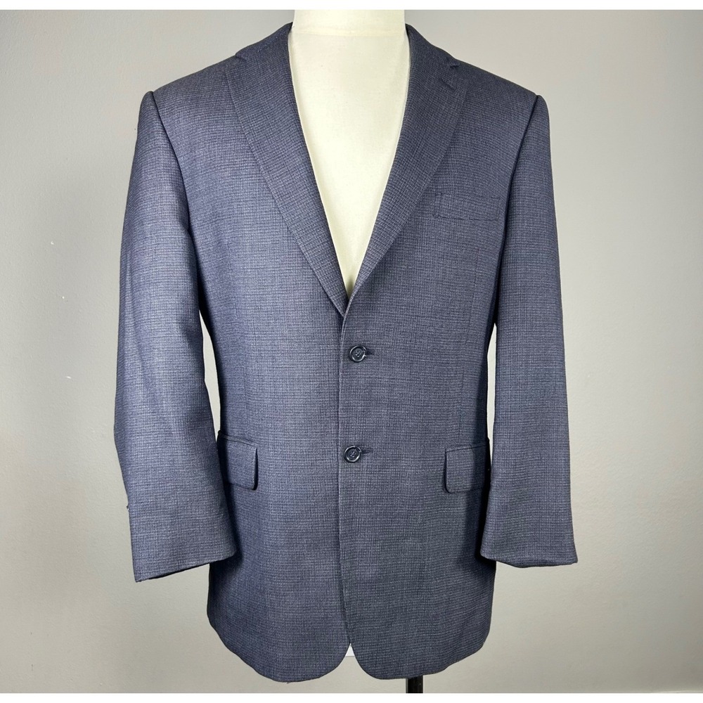 Jos. A.‎ Bank Traveler Blazer Mens 42 Regular Blue Wool Tailored Fit Sport Coat